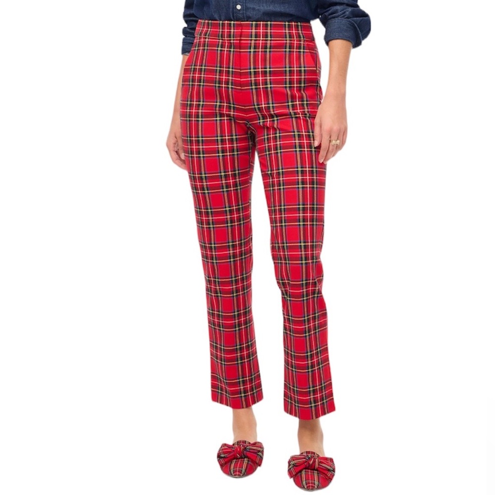 *NWT* J. Crew Mid-Rise Tartan/Plaid Crop Straight Pant